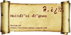 Hollósi Ágnes névjegykártya