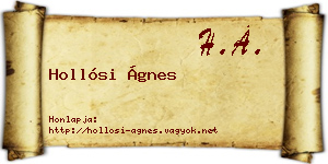Hollósi Ágnes névjegykártya
